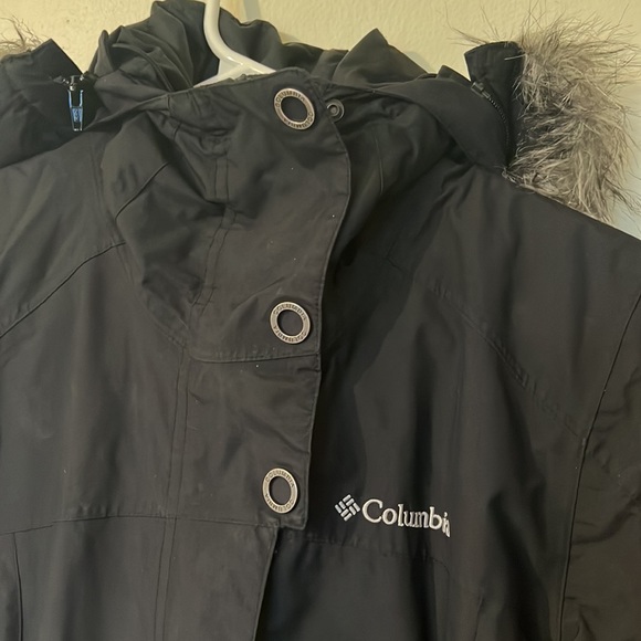NWT Columbia SHEMLOCK LAKE Insulated Women's Jacket Faux Fur Hood BLACK XS - Picture 2 of 5